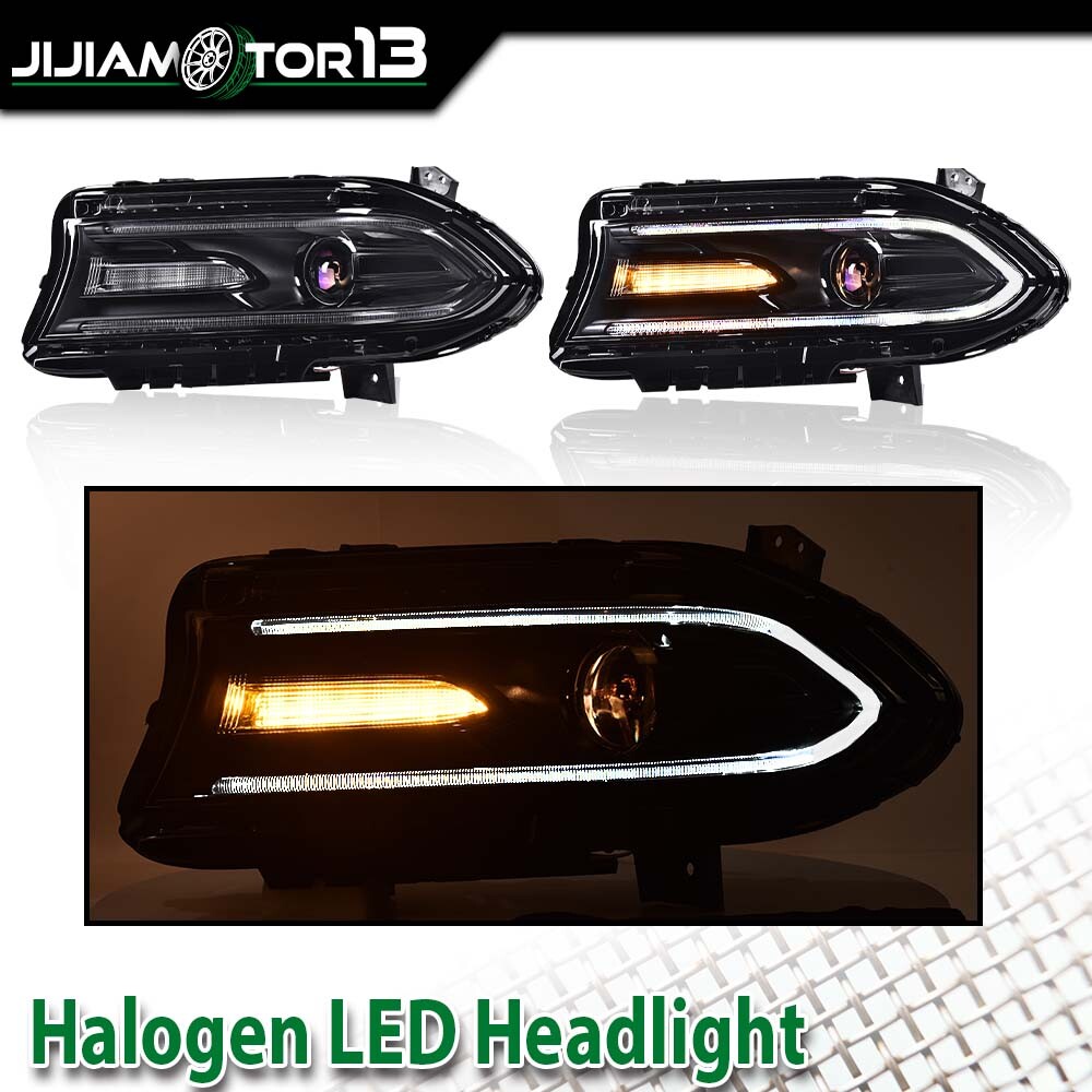 FIT FOR DODGE CHARGER 2015-2021 2022 HALOGEN HEADLIGHT LAMPS RIGHT + LEFT SIDE