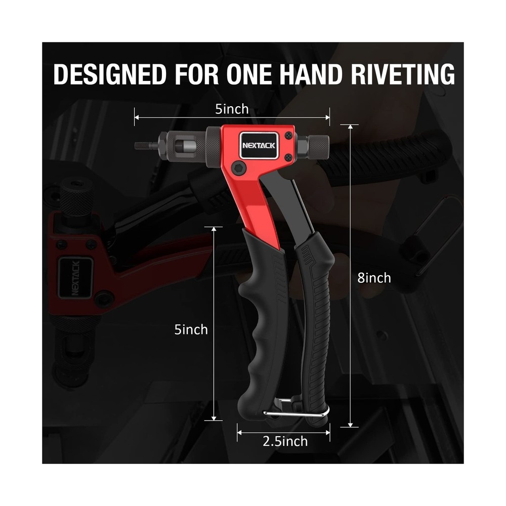 NEXTACK Rivet Nut Tool Kit with a Step Drill Bit & 80 Nutserts for Tight Spac...