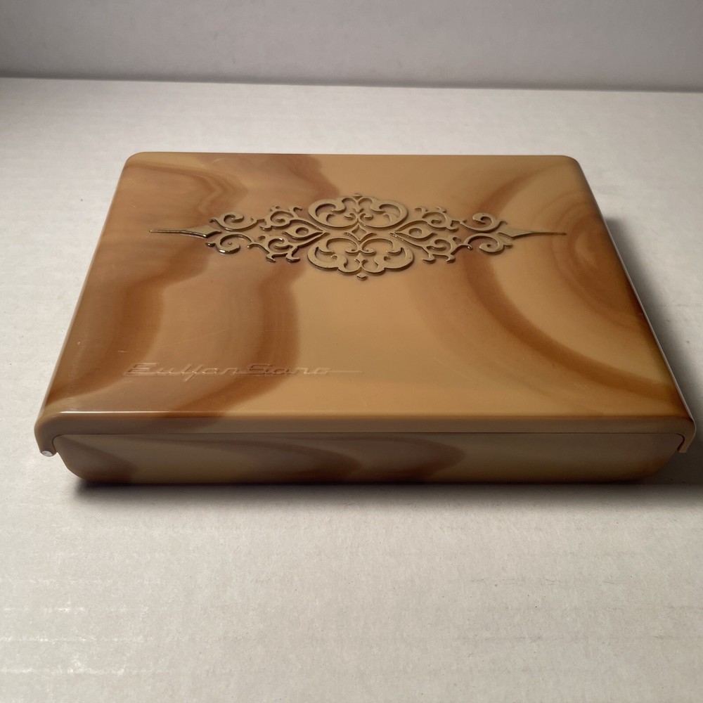 Vintage Bakelite? Storage Box Brown And Gold