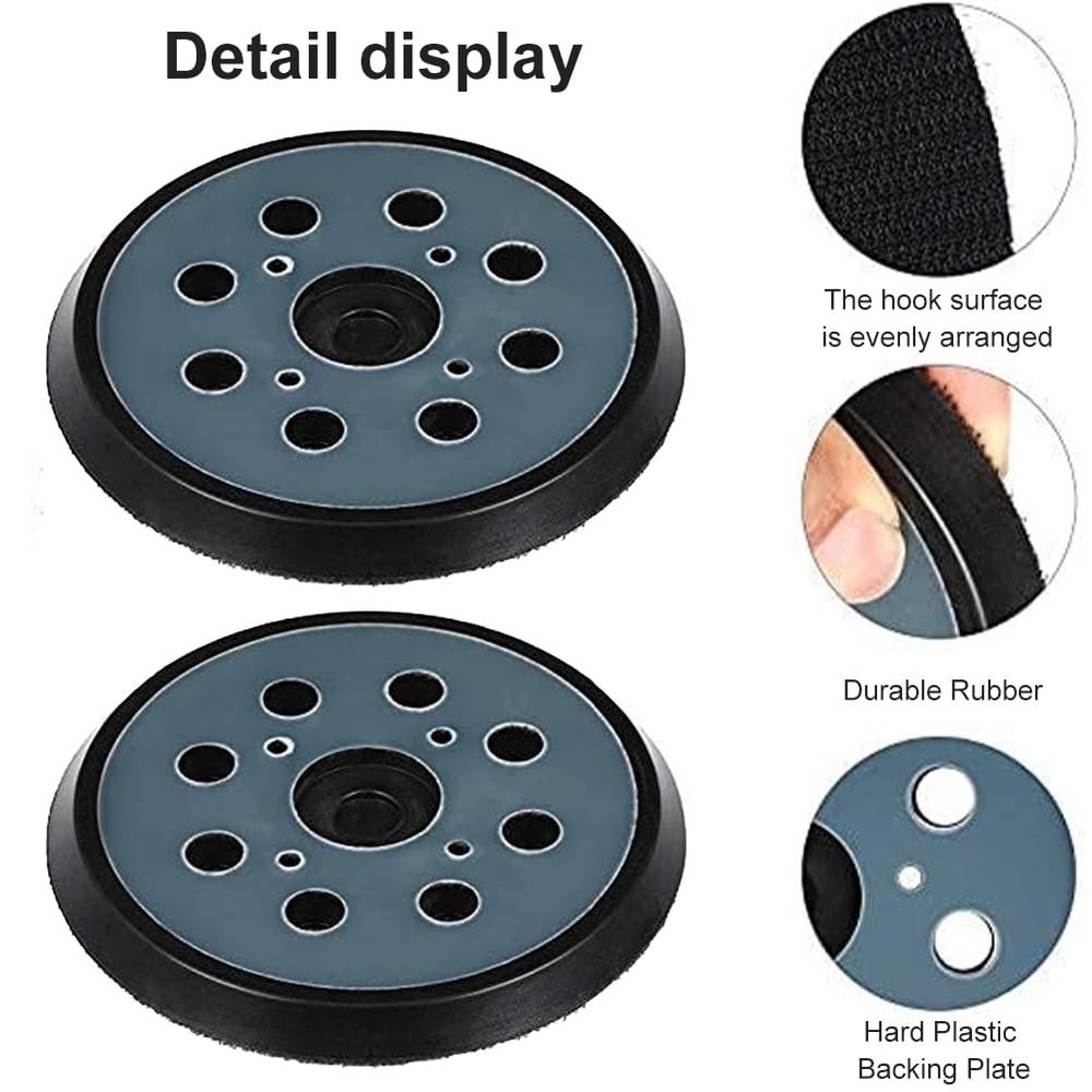 2 Pack 5 Inch 8 Hole Replacement Sander Pad for Makita Sander - 5" Hook and Loop