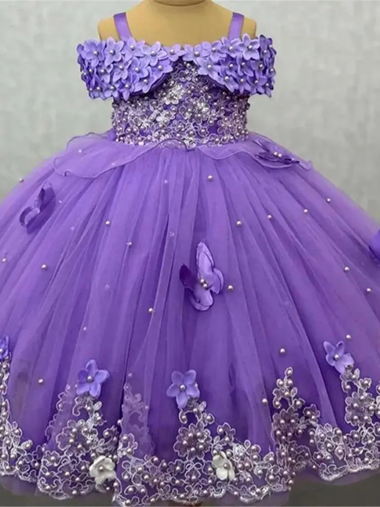 Pink Wedding Flower Girl Dresses 2025 Little Girls Birthday Party Gown