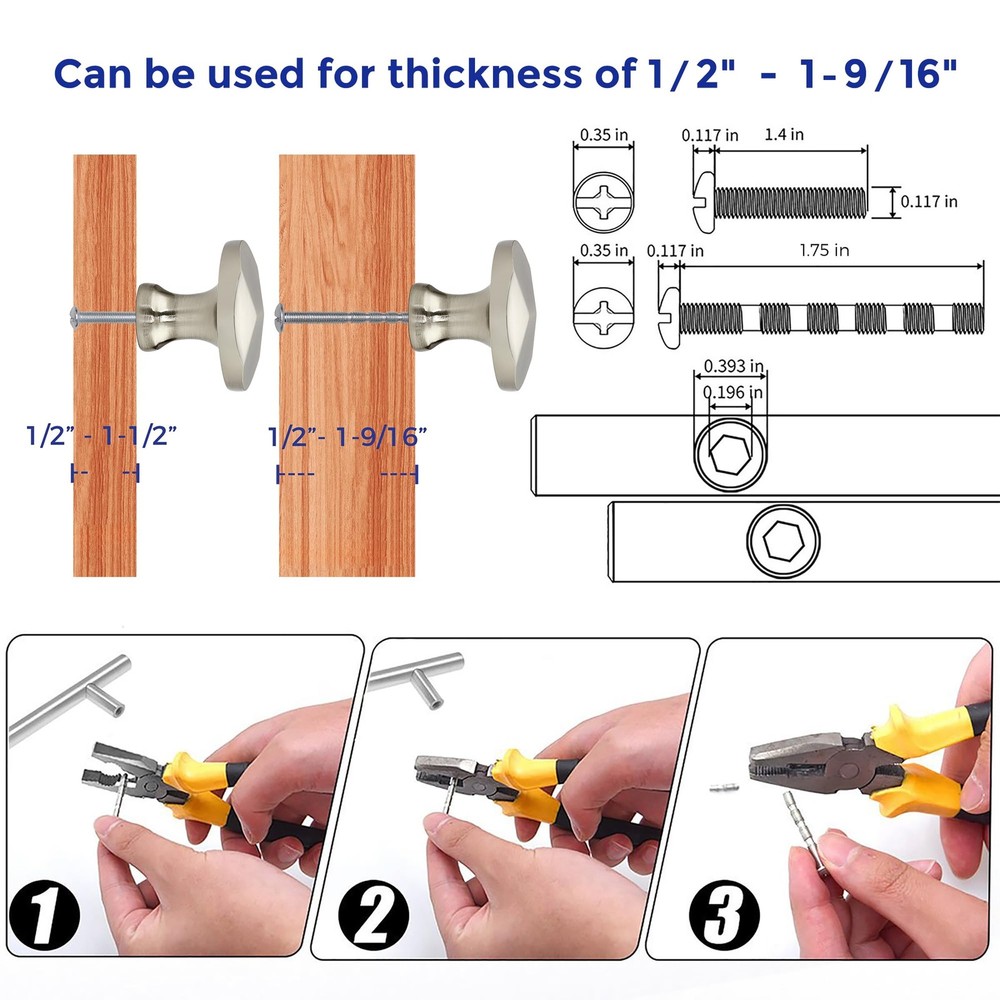 Ravinte 10pk Brushed Nickel Round Cabinet Knobs Solid Zinc Alloy Drawer Pulls