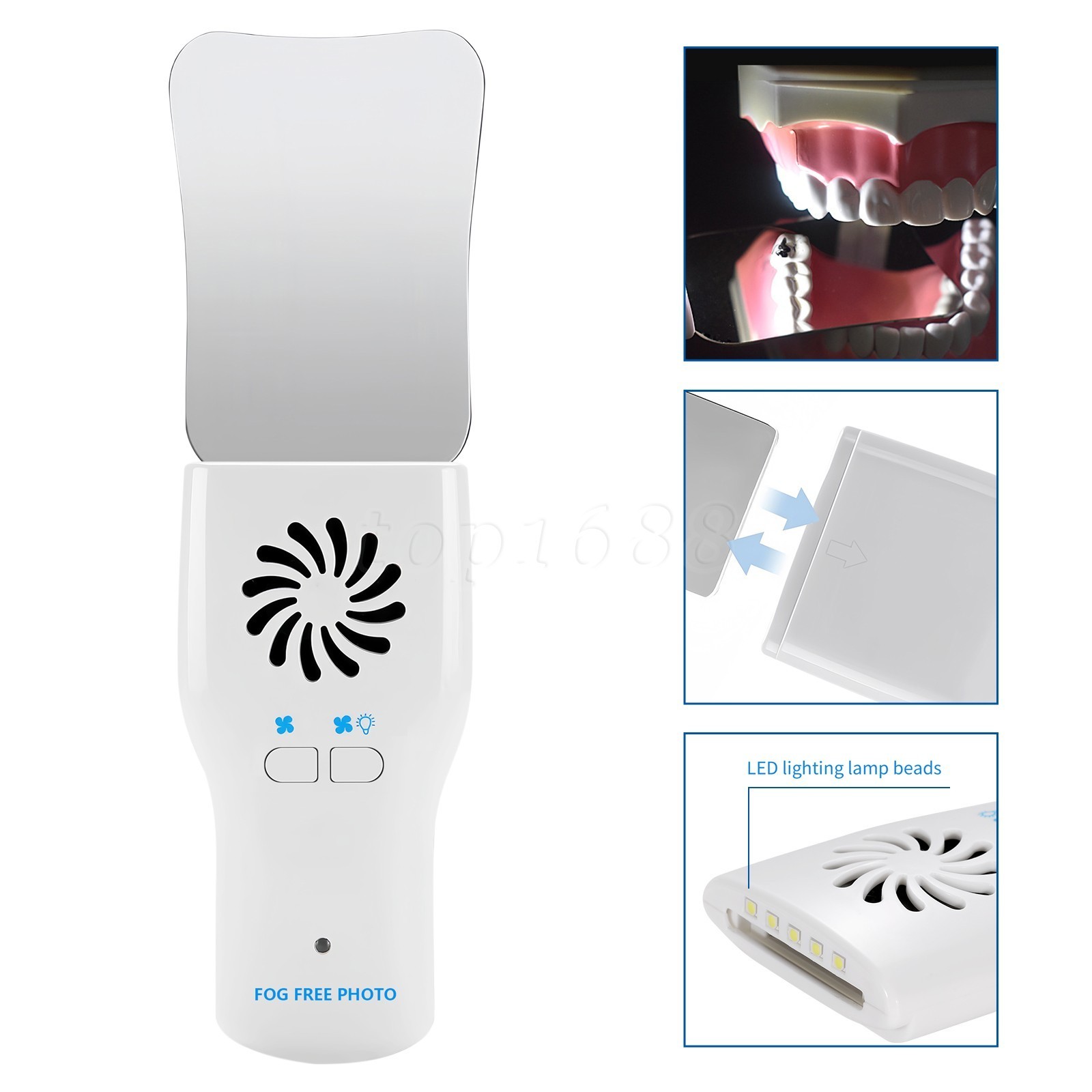 Dental Occlusal Mirror Fog Free LED Intra Oral Photo System Reflector 4*Mirror