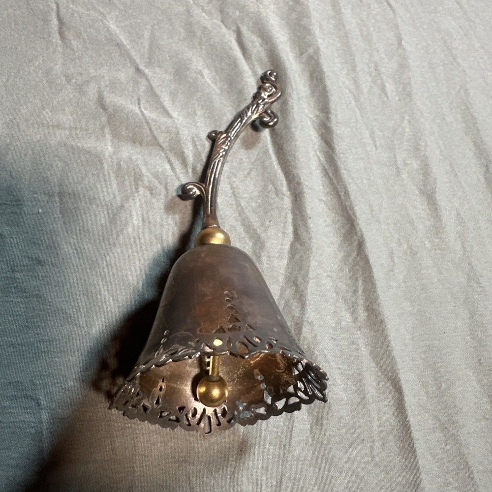 Vintage Silver Plated Table Bell Rose Shaped