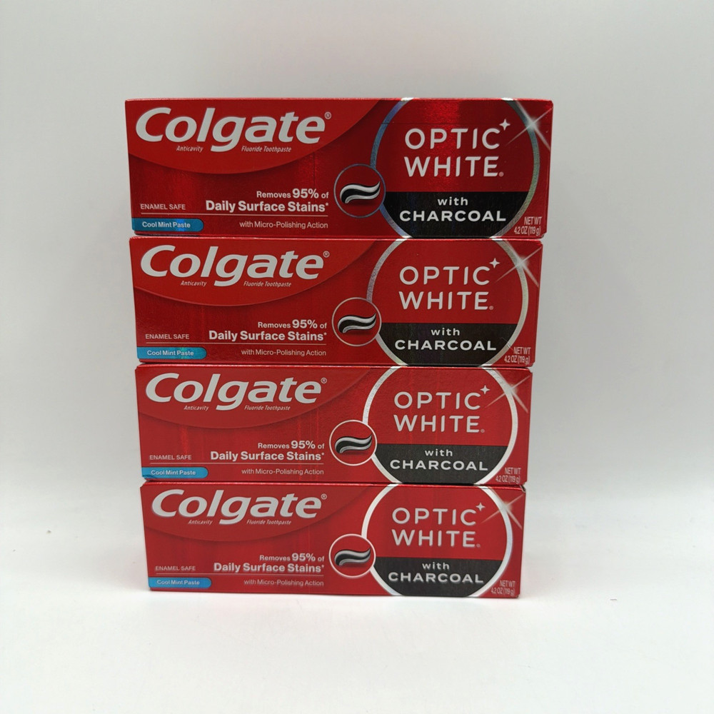 Colgate Toothpaste with Charcoal Cool Mint Paste 4.2 Ounce 4 Pack