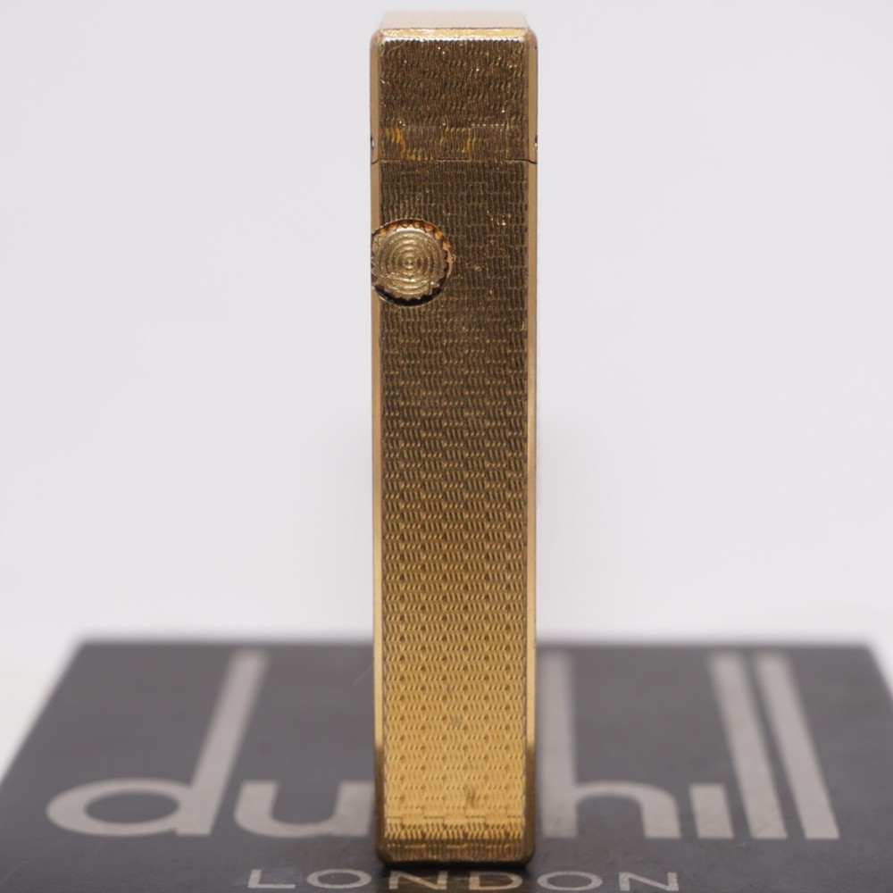 Dunhill Lighter Gold plate Basket Check Pattern_Ultrasonically cleaned_Working