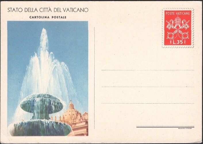 VATICAN, 1950. Post Card H&G 16, Mint