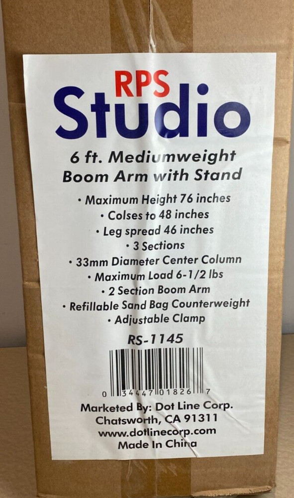 RPS Studio 6ft Mediumweight Boom Arm with Stand RS-1145