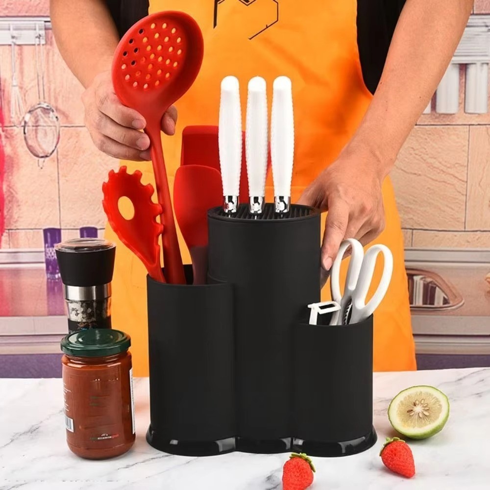 Multifunctional Universal Knives Holder 2/3 Grid Plastic Kitchenware Drain Rack