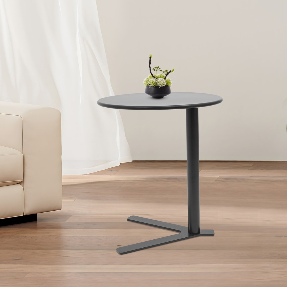 Round Side Table with Y-shaped Base, Side Table for Small Spaces,Couch End Table