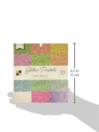 DCWV Single-Sided Cardstock Stack 6"X6" 24/Pkg-Glitter 6x6, Multicolored