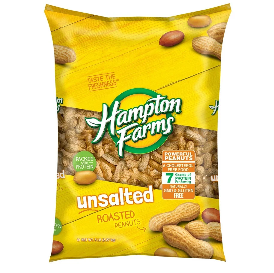 6-pack Hampton Farms Unsalted In-Shell Peanuts (5 lbs.)