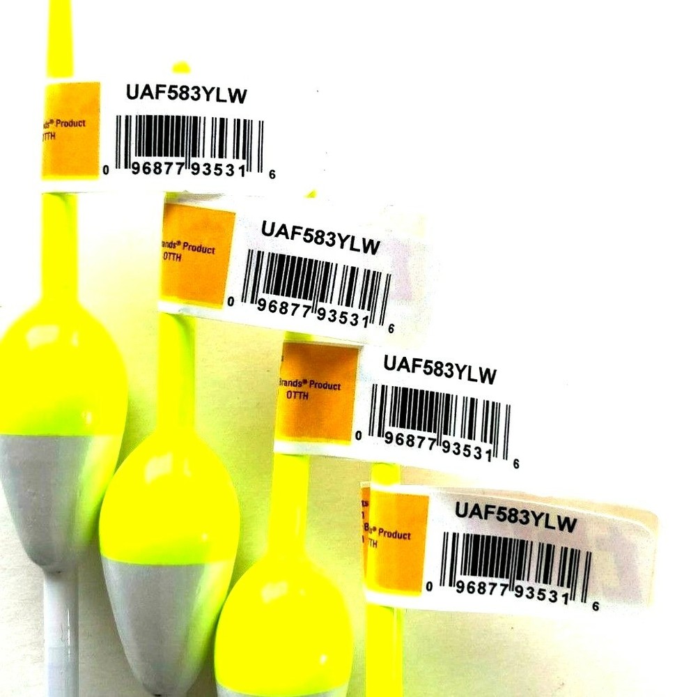 SET OF 4 Thill Premium Balsa Float Yellow 1 1/2" Pear Shape Spring Stick Float
