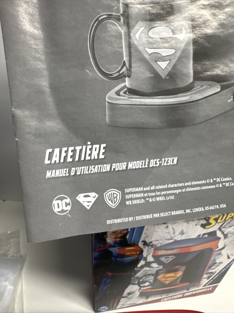 DC Superman 1 Cup Coffee Maker New HTF RARE