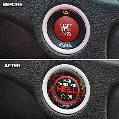 Push Start Button Cover for Dodge Challenger Charger Durango Ruby Red