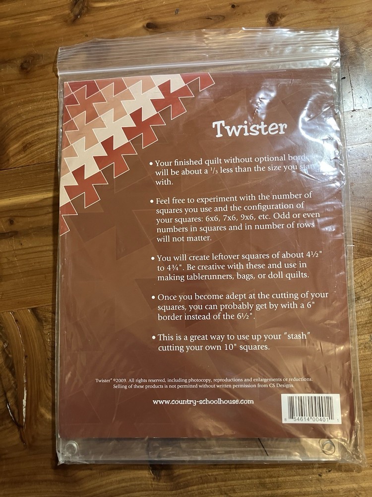 Twister Tool For Making Pinwheels Easy; Instructions, Pattern and Tool A