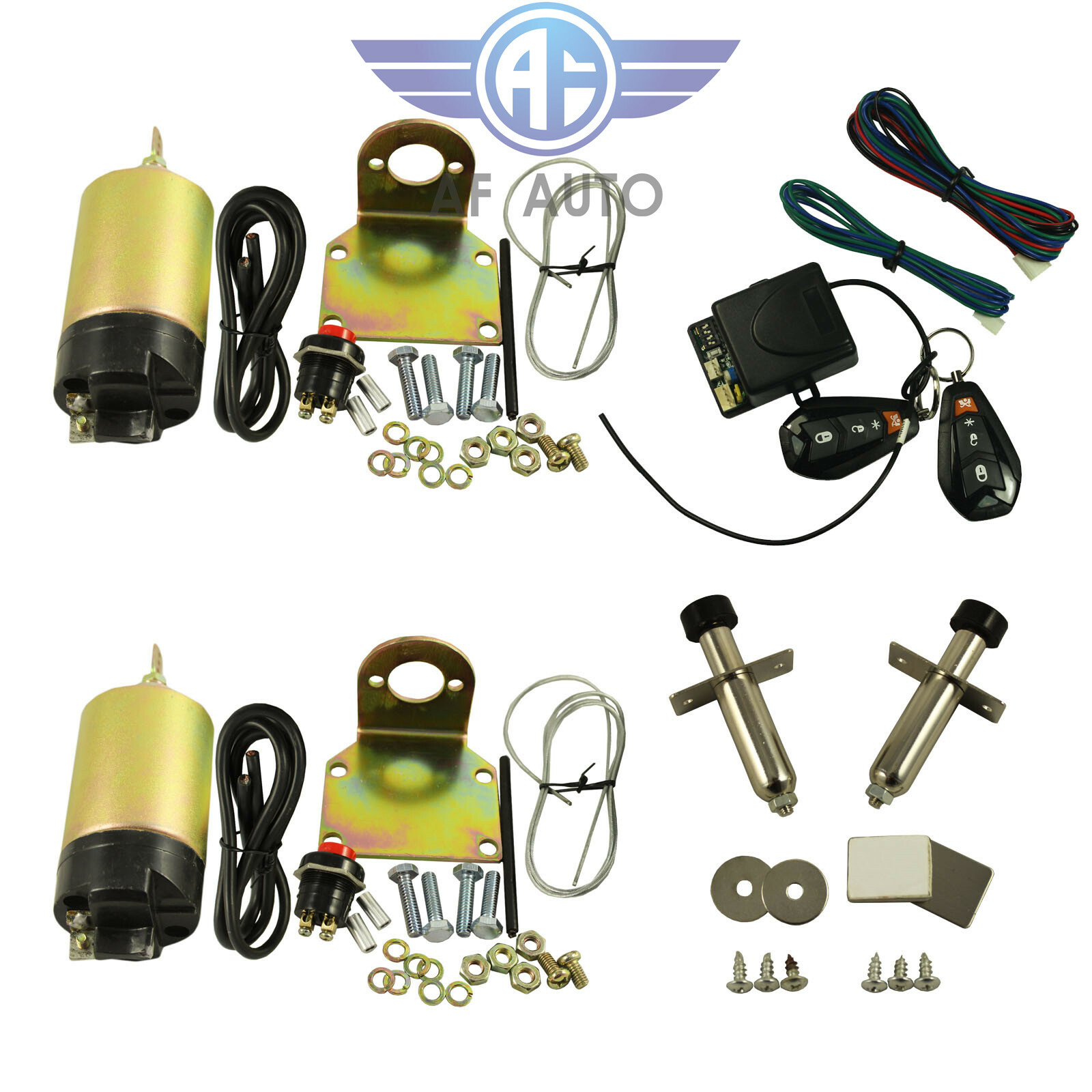 100lb 2 Door Shaved Door Handle Kit Popper Solenoid Street Rat Car Truck Hot Rod