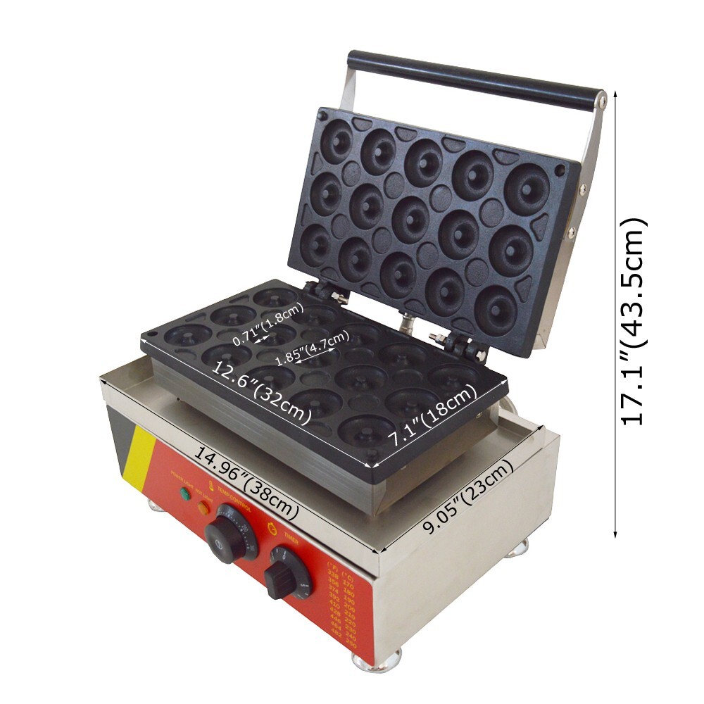 110V Electric Donut Maker Waffle Machine Doughnut Making Machine 15-hole