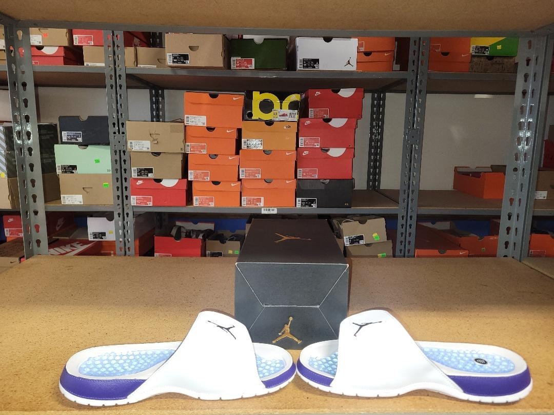 Nike Jordan Hydro 5 Retro Men Slide White Grape Ice 555501-103 Multiple Sizes