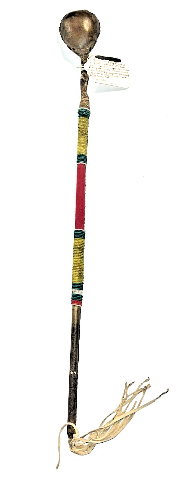 Coup Stick; Original Native American Indian Beaded Hide Wood ; 29"; Late 1800s