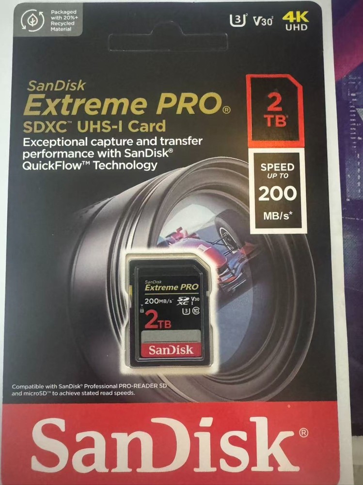 SanDisk Extreme PRO 2TB Micro SDXC Class 10 V30 A2 U3 UHS-I Memory Card
