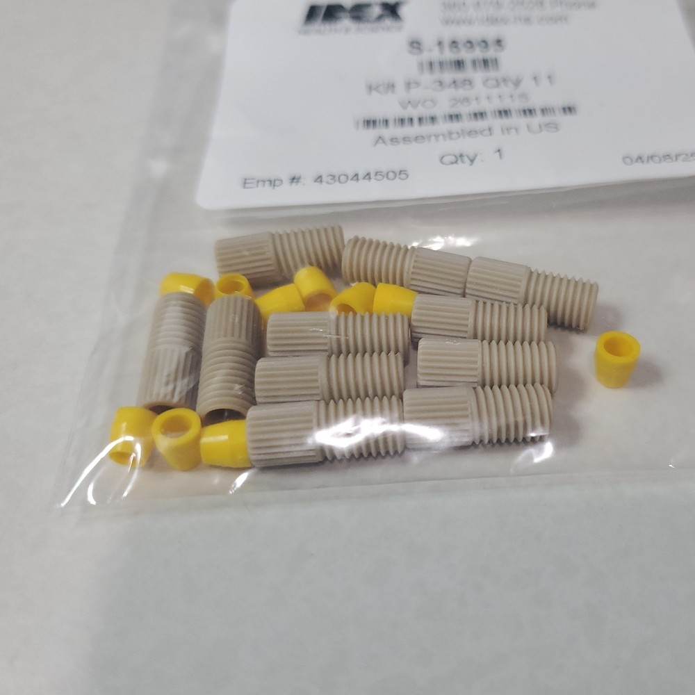 IDEX S-16995 Kit P-348 Flangeless Nuts & Ferrules – 10 Sets + Extra Nut