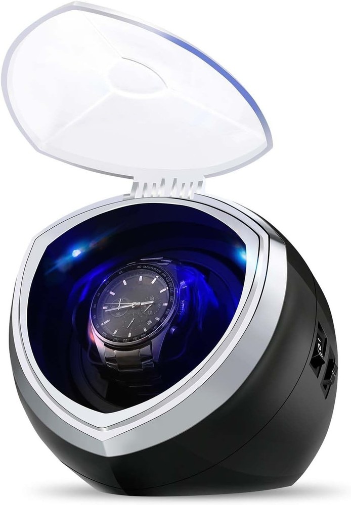 Single Automatic Watch Winder with Quiet Motor, 4 Rotation Mode Settings, Sui...