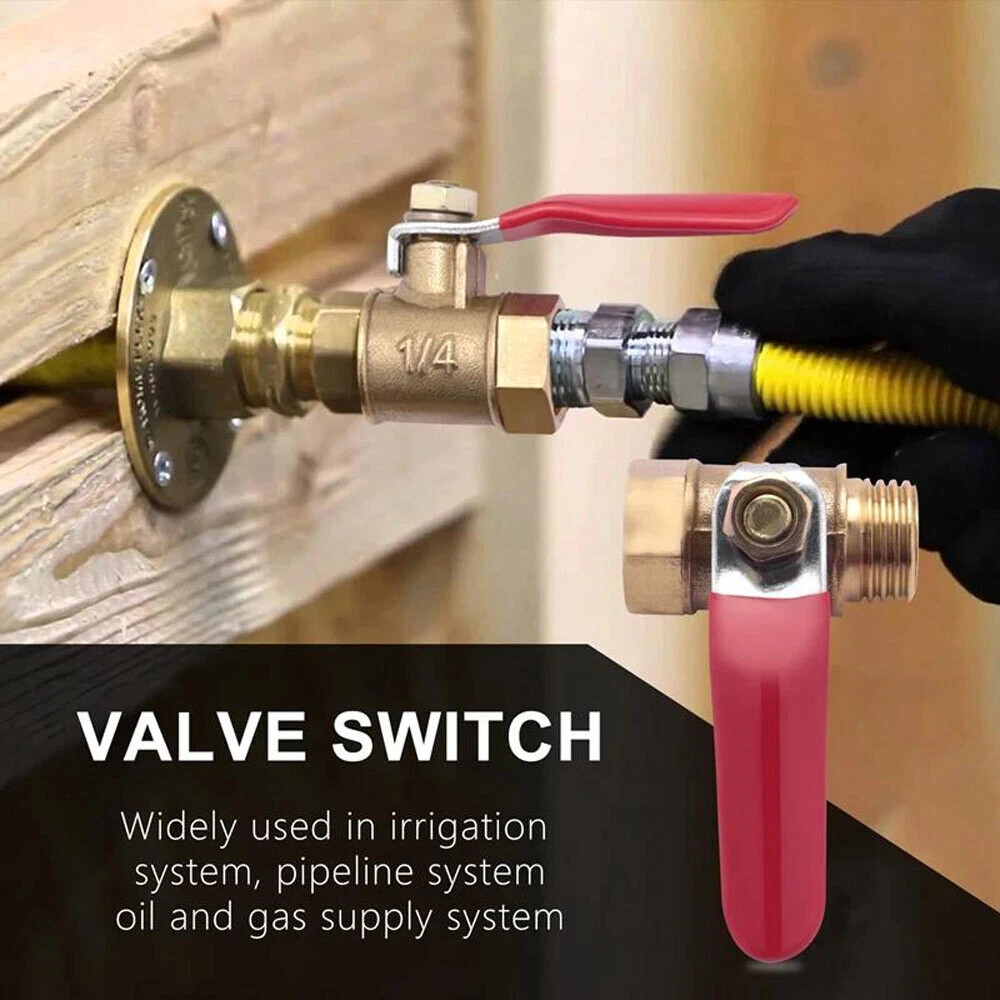 4 Pack 1/4" Male Female NPT Brass Ball Valve Water Air Tank Drain Shut Off USA