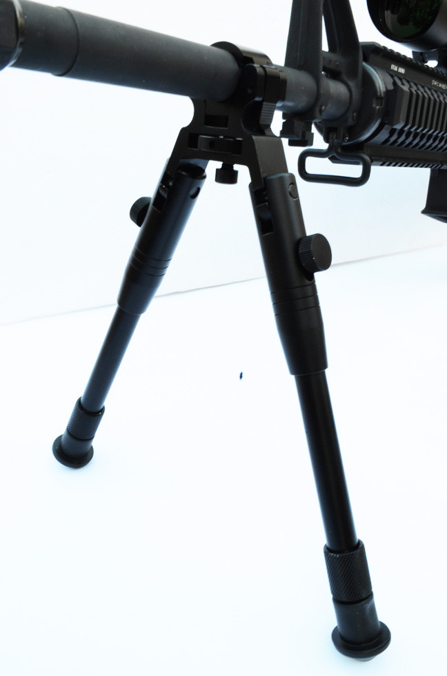 Barrel Mounting Bipod for rifles Extentable & Foldable legs Solid metal BLACK