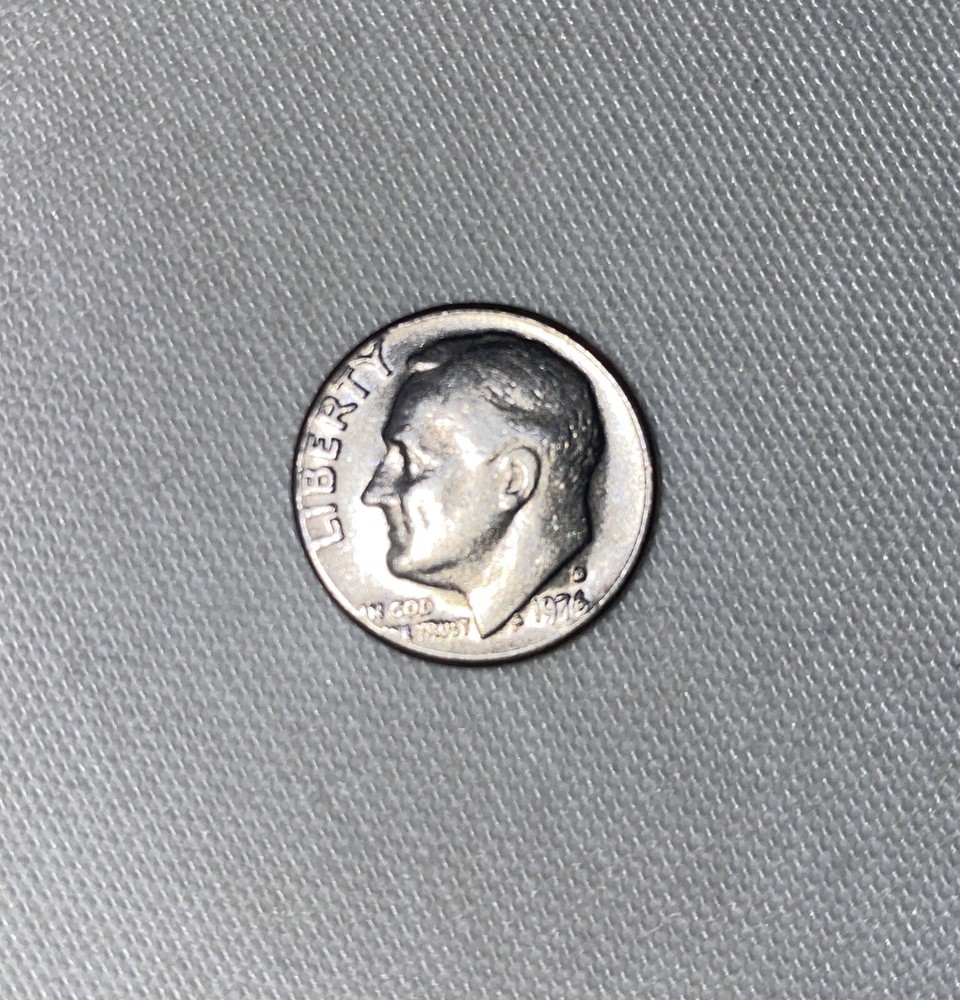 1976 Dime, Extra Leaf, Missing Letter Obverse Error, DD Reverse