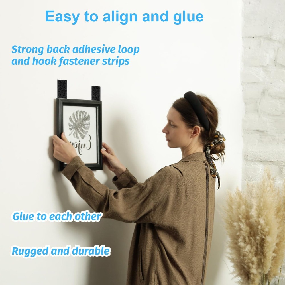 32 Sets 1x4 Inch Hook and Loop Strips with Adhesive Strong Sticky Back Heavy ...