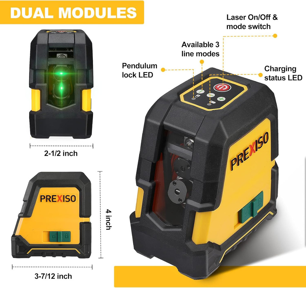 65Ft Green Beam Laser Level & 100Ft Rechargeable Dual Module Tool