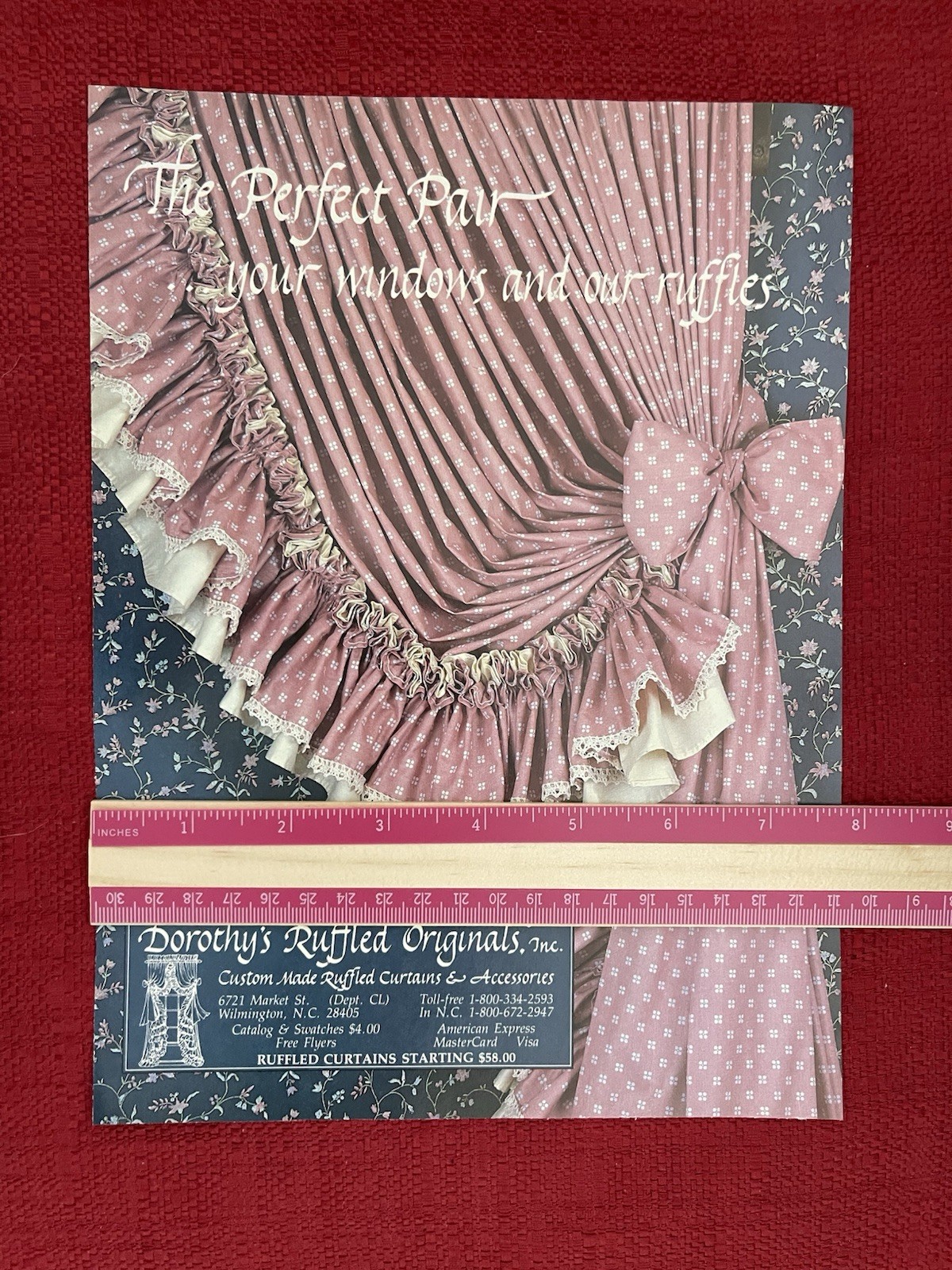 Vintage 1984 Print Ad Dorothy’s Ruffled Originals Curtains Draperies Advertising