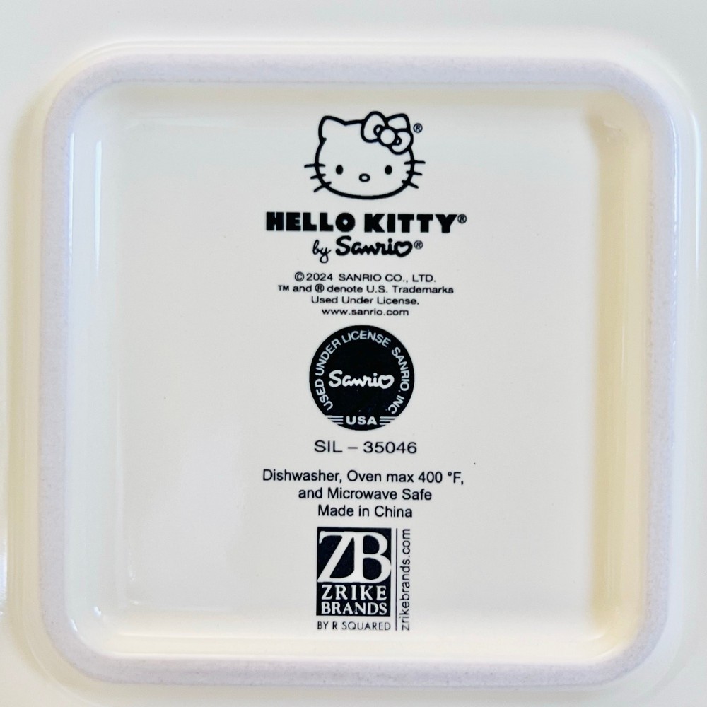 Hello Kitty Square Baking Pan 9" Christmas Let it Snow Ceramic Casserole