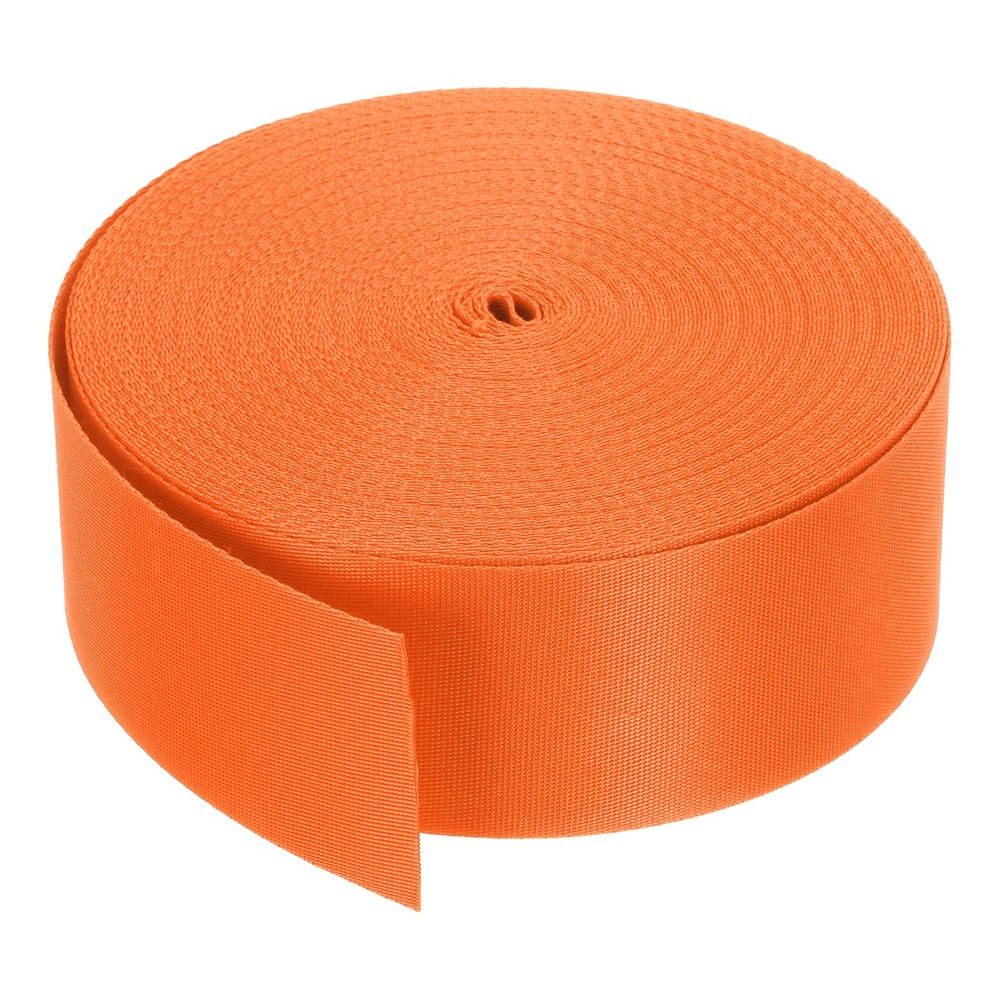 Flat Nylon Webbing Strap 2 Inch 25 Yards Orange for Backpack