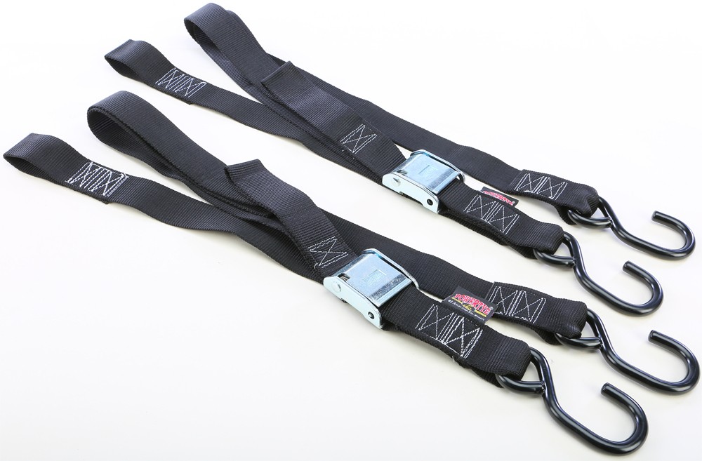 POWERTYE TIE-DOWN CAM S-HOOK SOFT-TYE 1.5"X6' BLACK/BLACK PAIR