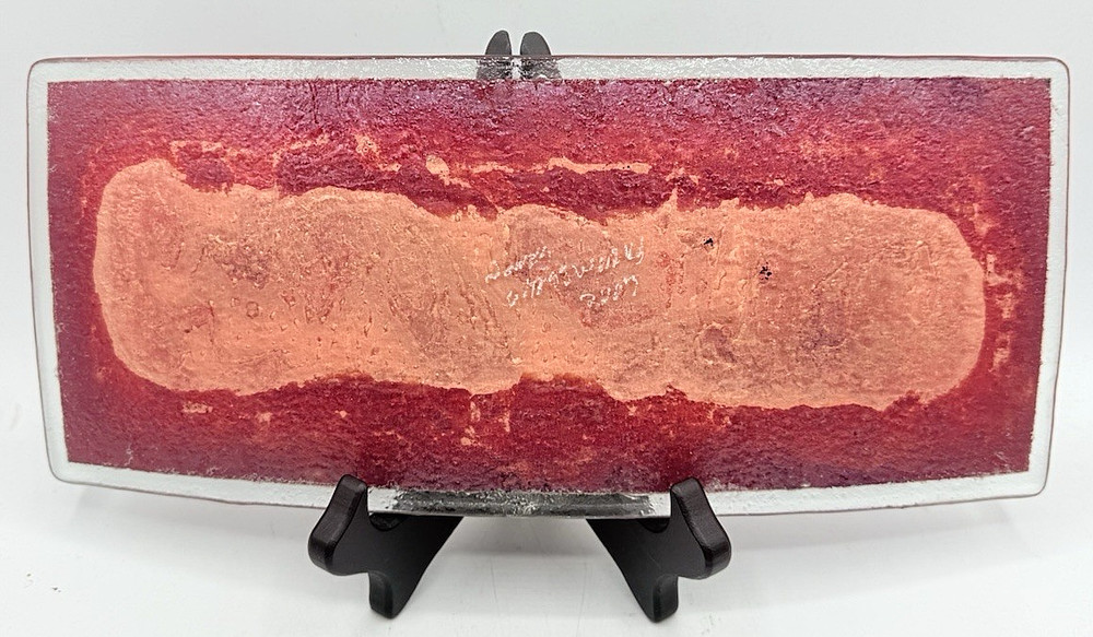 Fused Glass Rectangular Tray Abstract SIGNED BY ARTIST & DATED 2007 Studio Glass