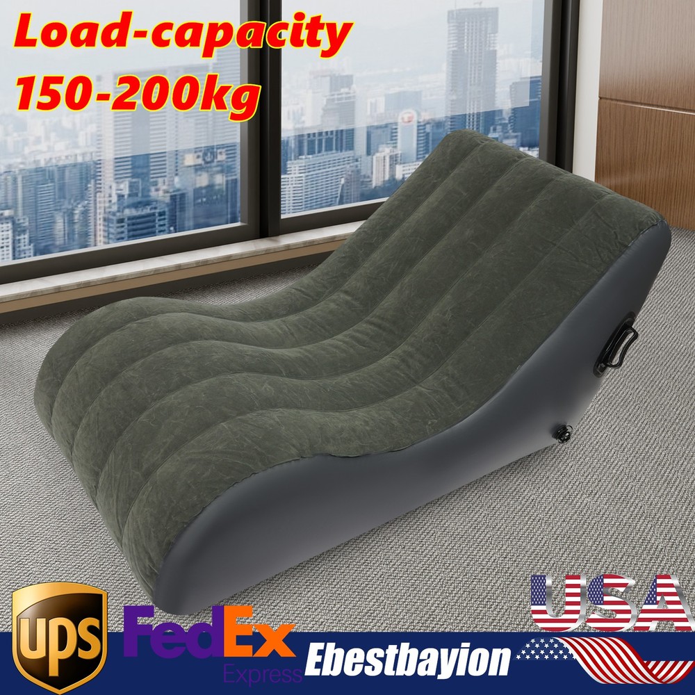 PVC Flocking Sofa Bed Max Capacity 440.92lbs Inflatable Sofa Folding Sofa Bed