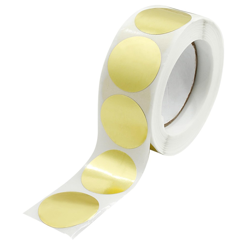 LifCratms 1 Inch Gold Code Dot Stickers, Color Coding Label Round 1",
