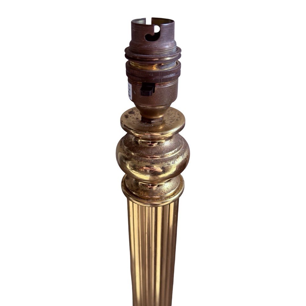 Vintage Brass Effect Table Lamp Base Column Fluted Heavy 48cm Classic