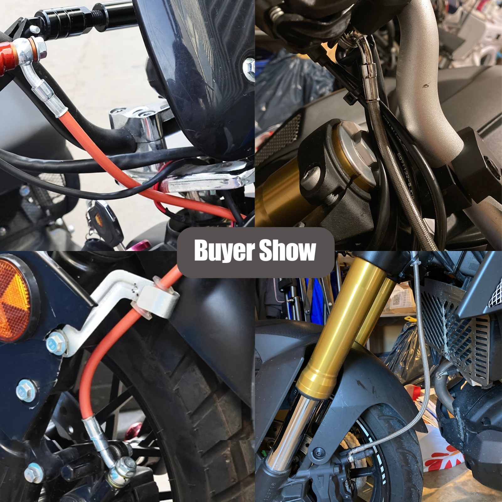 M10 Universal Motorcycle Braided Steel Hydraulic Brake Clutch Oil Hose Line Pipe