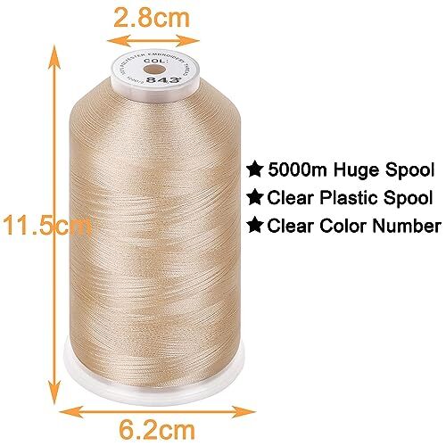 2 Pack Polyester Huge Spools Threads for Embroidery Machines Sewing