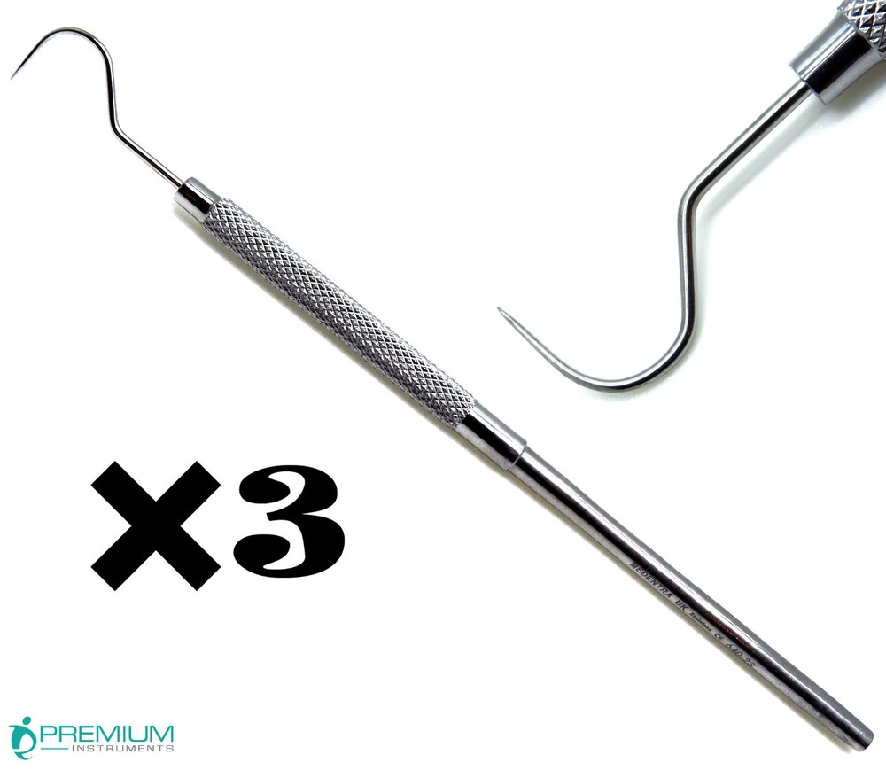 3× Explorer 23 Shepherds Hook Probe Dental Diagnostic Premium Instruments