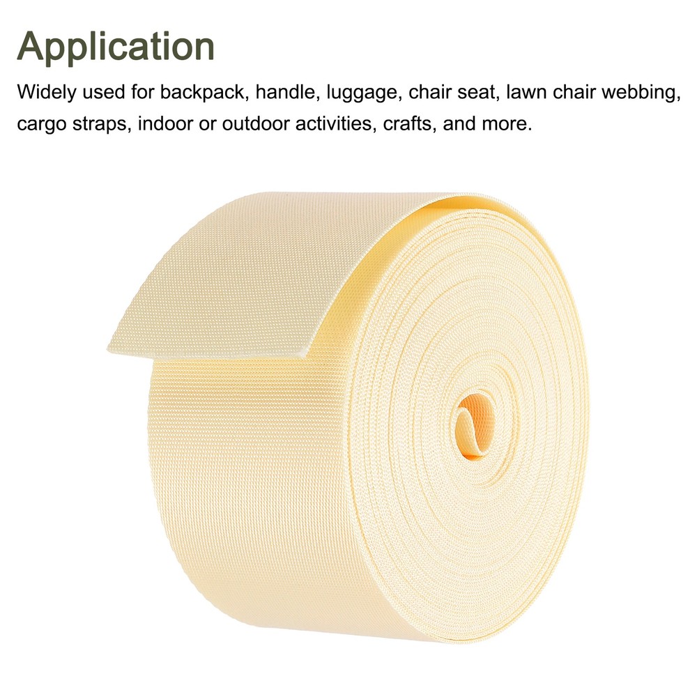 Flat Nylon Webbing Strap 2 Inch 10 Yards Silver for Backpack