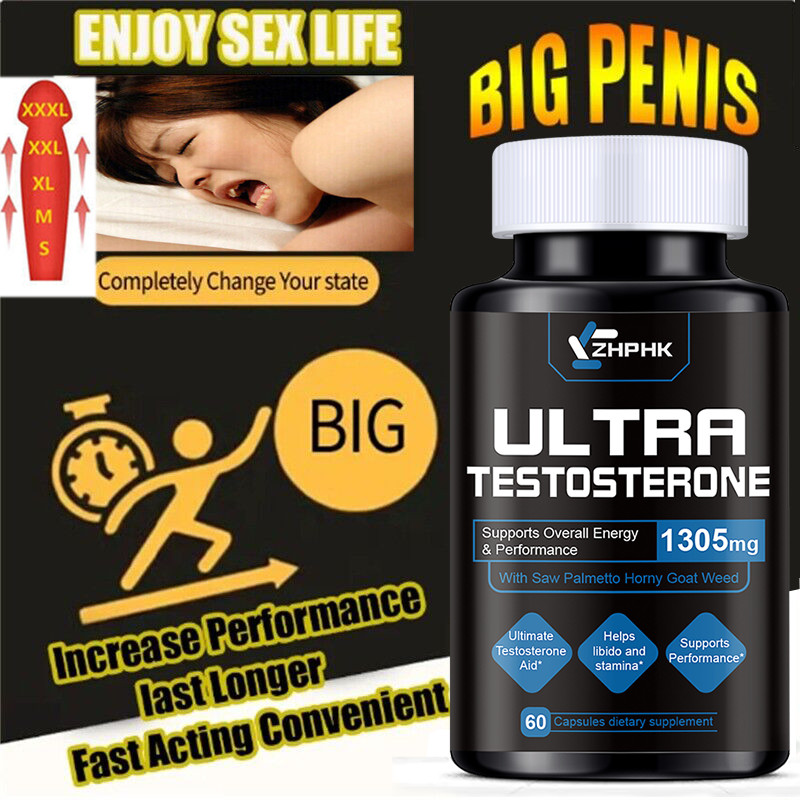 Male Enhancement Testosterone Booster 60 Capsules Stamina Pills Men Performance