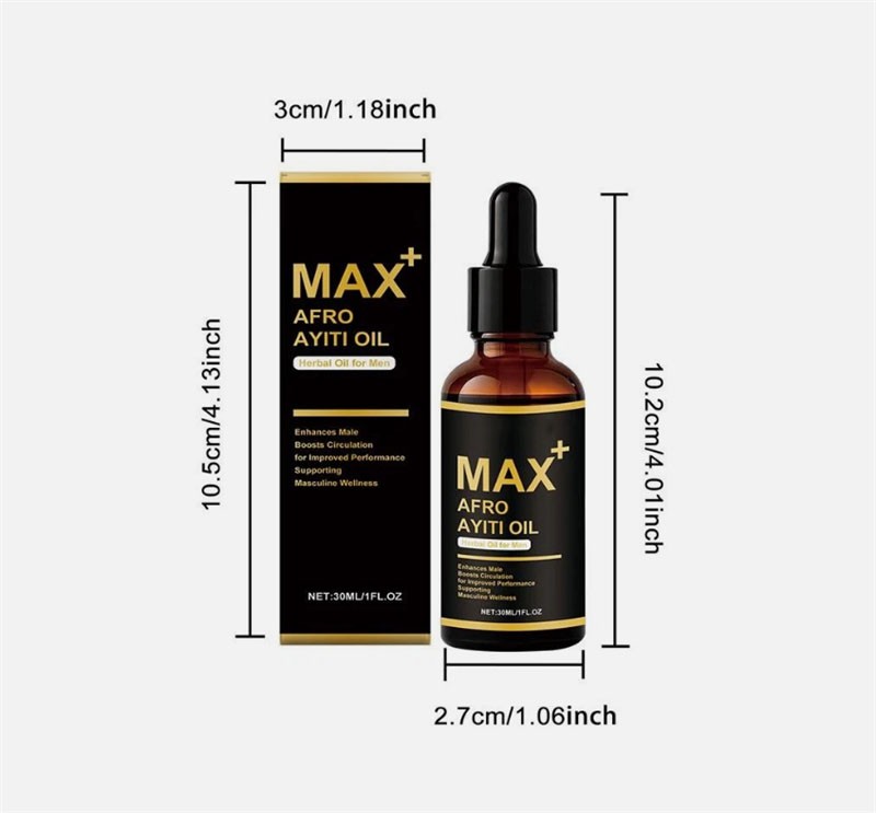 Max+ Afro Ayiti Oil Herbal Oil for Man Enhances Male Boosts Circulation NEW
