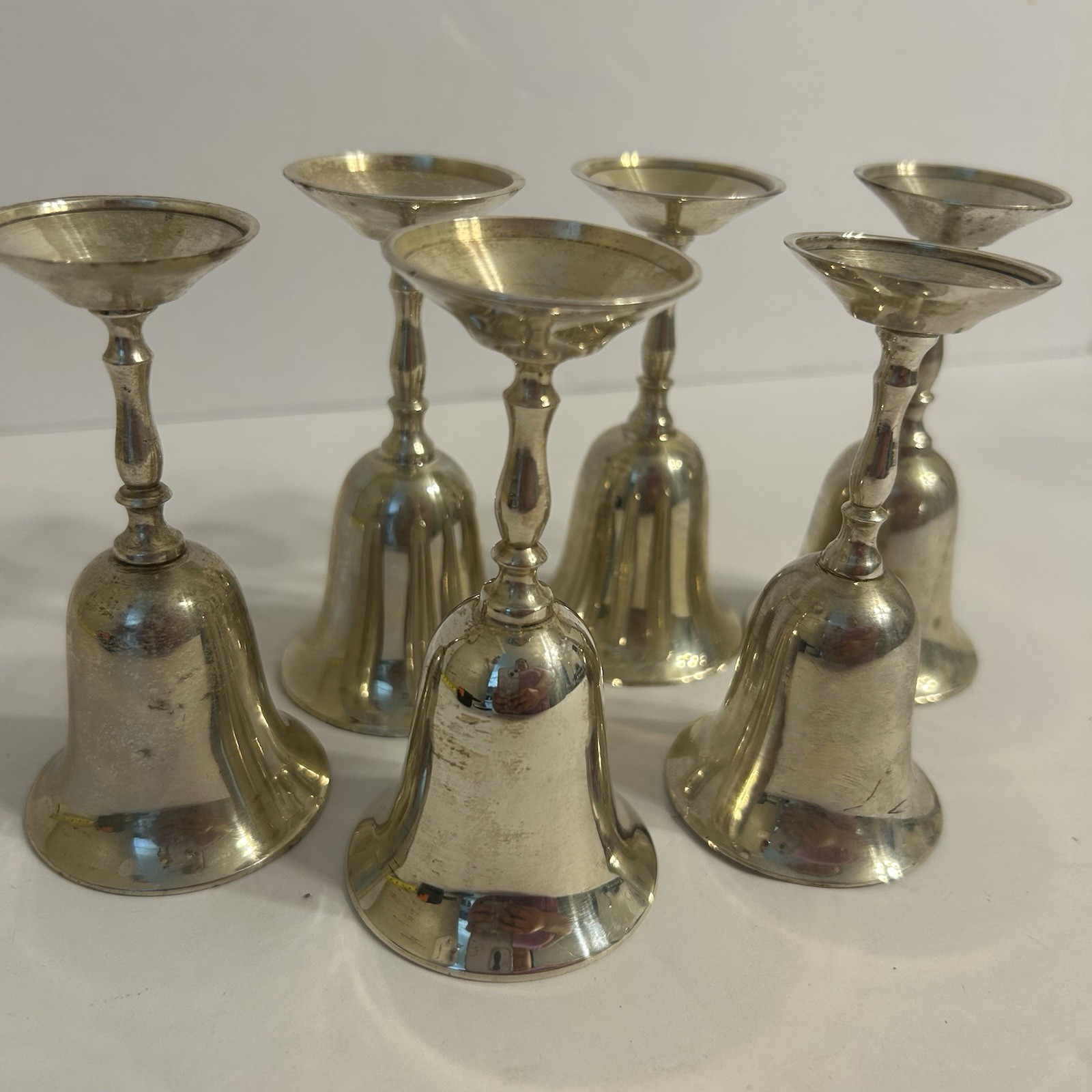 Set of Six Vintage Silver Plate Wine Goblets 1oz Made In India EUC