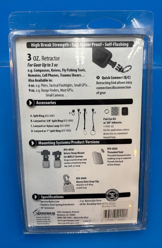 Gear Keeper 3 oz Pin Mount