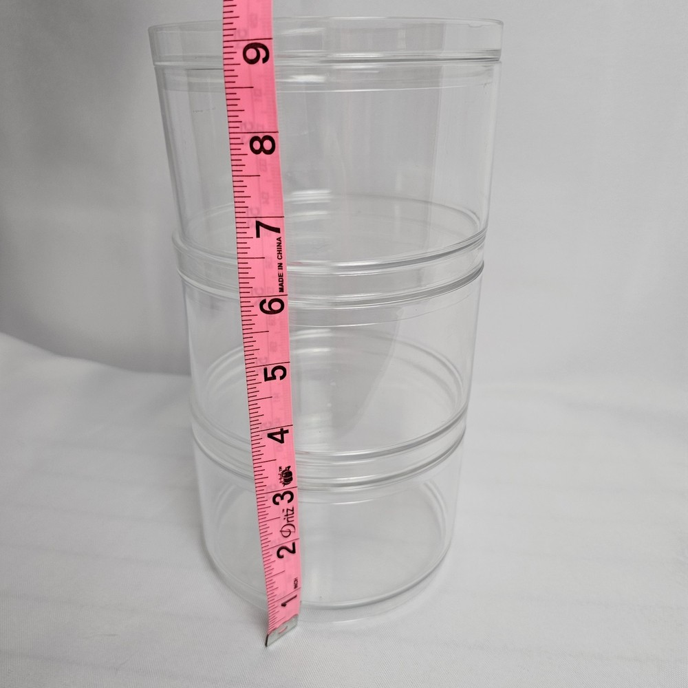 Clear Makeup Stackable Acrylic 3 Tier Cosmetic Storage Containers Stackable