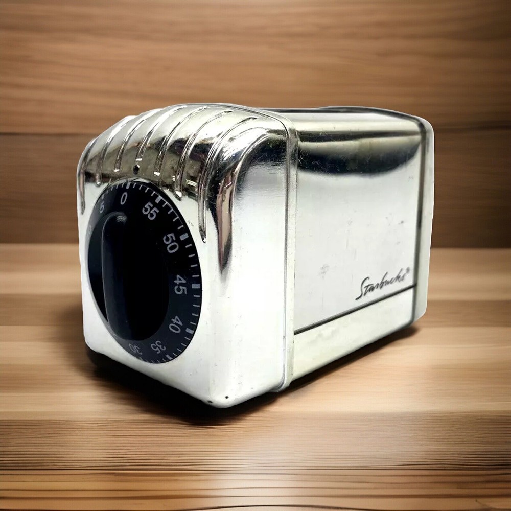 Vintage Starbucks Mini Silver Toaster Shaped 1 Hour Timer  ~ Kitchen Gadget